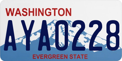 WA license plate AYA0228
