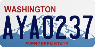 WA license plate AYA0237