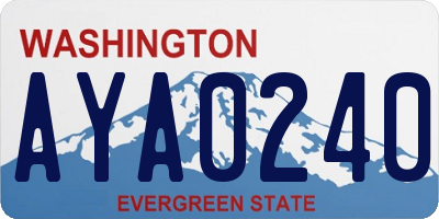 WA license plate AYA0240