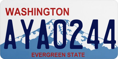 WA license plate AYA0244
