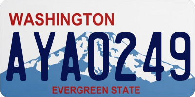 WA license plate AYA0249