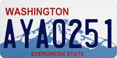 WA license plate AYA0251