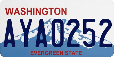 WA license plate AYA0252