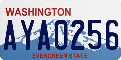 WA license plate AYA0256