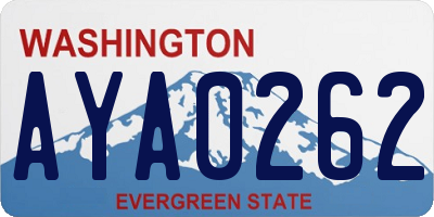WA license plate AYA0262