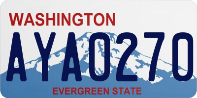 WA license plate AYA0270