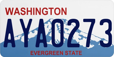 WA license plate AYA0273