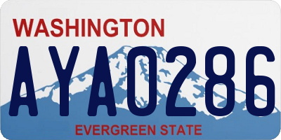 WA license plate AYA0286