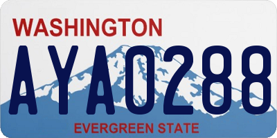 WA license plate AYA0288