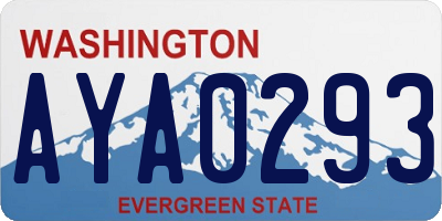 WA license plate AYA0293