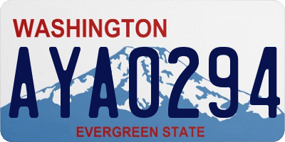 WA license plate AYA0294
