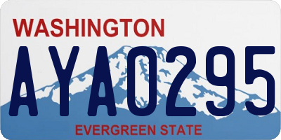 WA license plate AYA0295