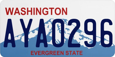 WA license plate AYA0296