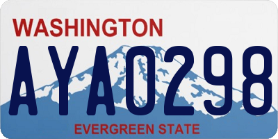 WA license plate AYA0298