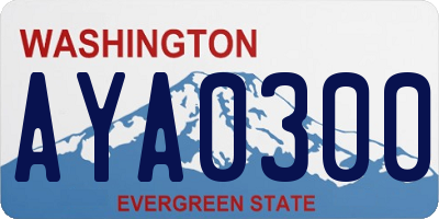 WA license plate AYA0300