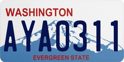 WA license plate AYA0311