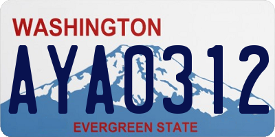 WA license plate AYA0312