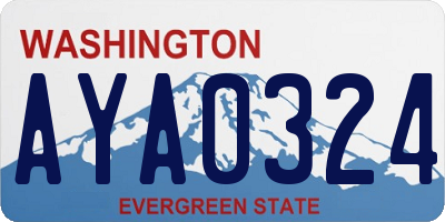 WA license plate AYA0324