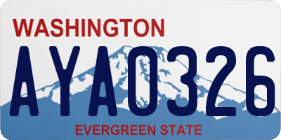 WA license plate AYA0326