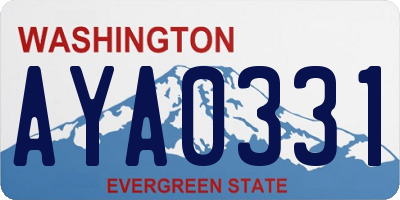 WA license plate AYA0331