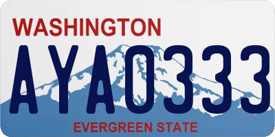 WA license plate AYA0333