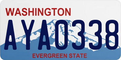 WA license plate AYA0338
