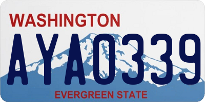 WA license plate AYA0339