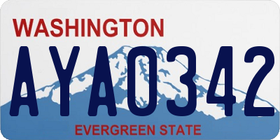 WA license plate AYA0342