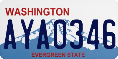 WA license plate AYA0346
