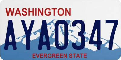 WA license plate AYA0347