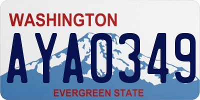WA license plate AYA0349