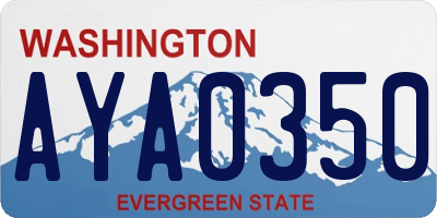 WA license plate AYA0350