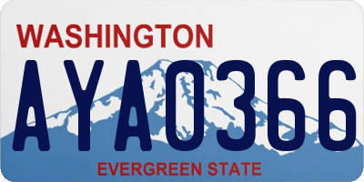 WA license plate AYA0366