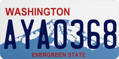 WA license plate AYA0368