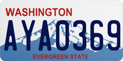 WA license plate AYA0369
