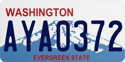WA license plate AYA0372