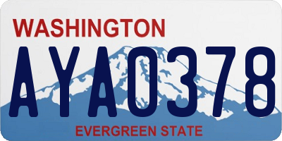 WA license plate AYA0378