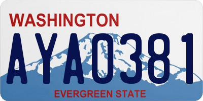 WA license plate AYA0381