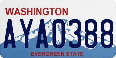 WA license plate AYA0388