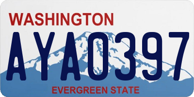 WA license plate AYA0397