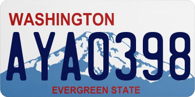 WA license plate AYA0398