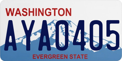 WA license plate AYA0405