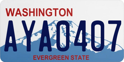WA license plate AYA0407