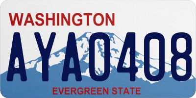 WA license plate AYA0408