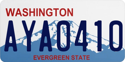 WA license plate AYA0410