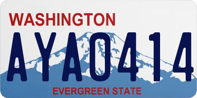 WA license plate AYA0414