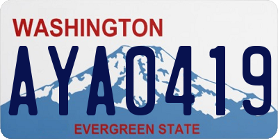 WA license plate AYA0419