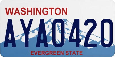 WA license plate AYA0420