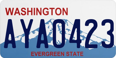 WA license plate AYA0423