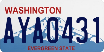 WA license plate AYA0431